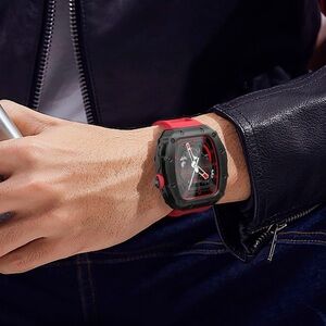 NIB HUALIMEI For Apple Watch Ultra Band 49mm Case in Black/Red